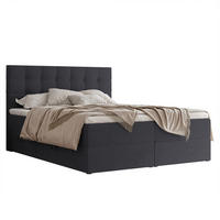 BOXBETT GRAND 140/200 cm, in Dunkelgrau, mit Matratze und Topper - Dunkelgrau, Holzwerkstoff/Textil (140/200cm) - Idohome