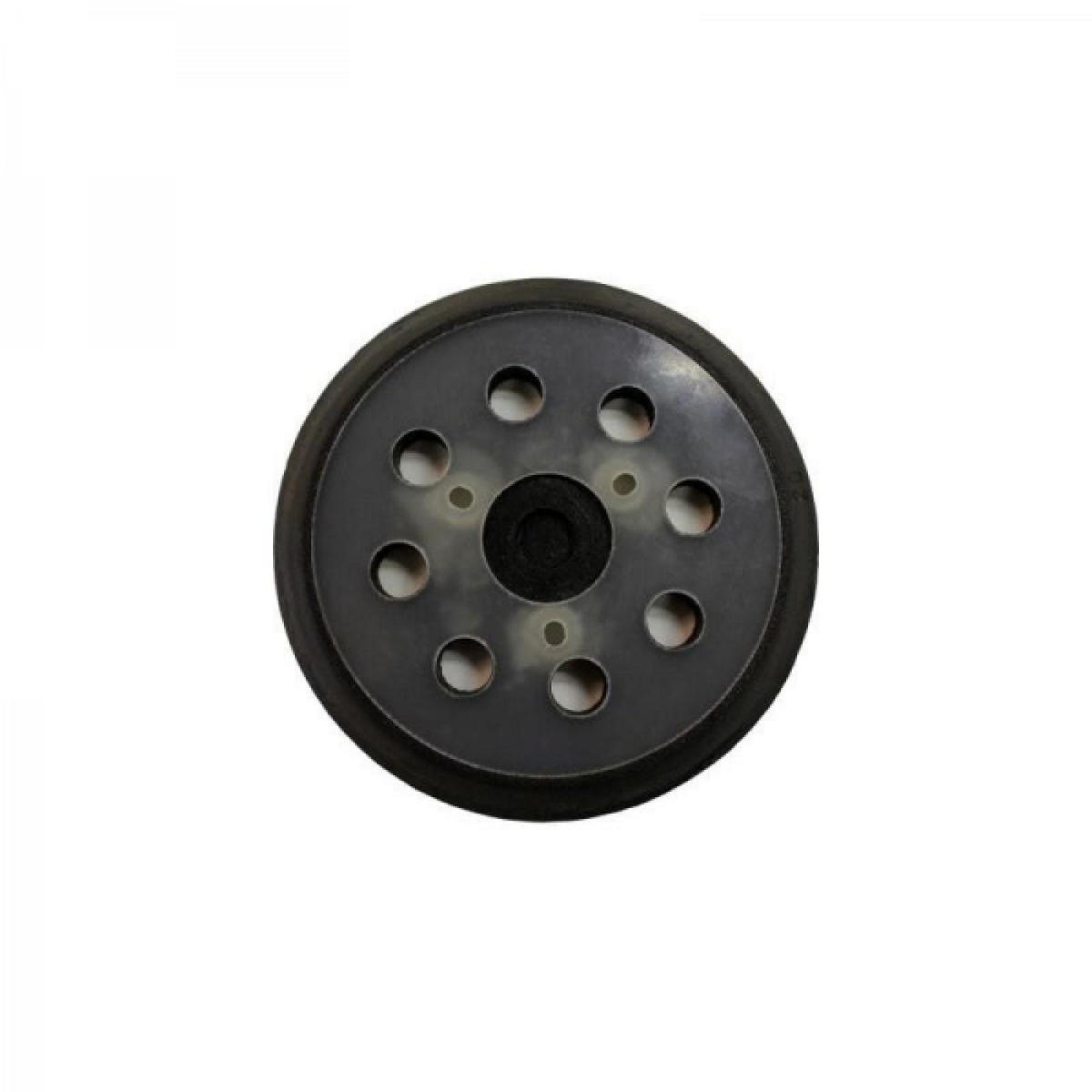 POLIERPAD – mit selbstklebender Rückseite, 125 mm, 8+3 kurze Haken - Schwarz, Kunststoff (12.5/12.5/1cm) - DCA