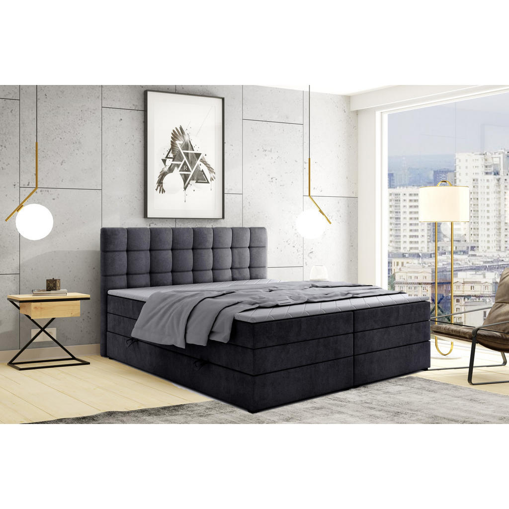 Thumbnail - Labett Boxspringbett, Schwarz, Holz, Kiefer, 7-Zonen, Höhe ca. 43 cm, 120x200 cm, Oeko-Tex® Standard 100, Schlafzimmer, ...
