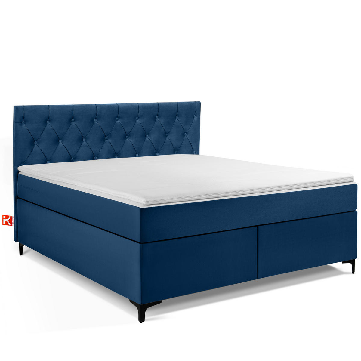 POLSTERBETT ARDEA, Marineblau - Schwarz/Dunkelblau, Holz/Holzwerkstoff (160/200cm) - KONSIMO®