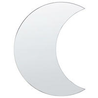 WANDSPIEGEL silber Halbmondform 40/60 cm Pesmes - Silberfarben, Glas (40/60/1cm) - Beliani