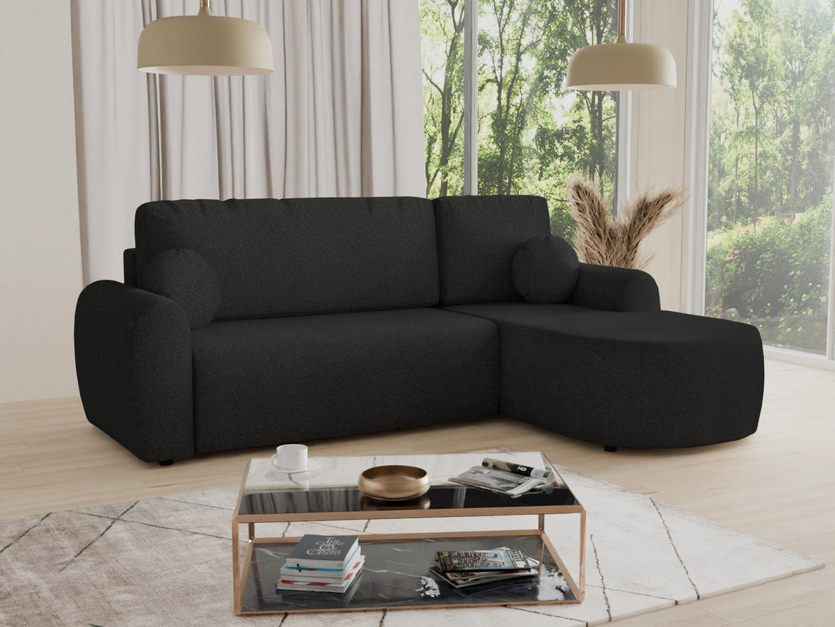 ECKSOFA Jazz, Seite: Rechts - Schwarz, Holz/Textil (240/160cm) - Sofnet
