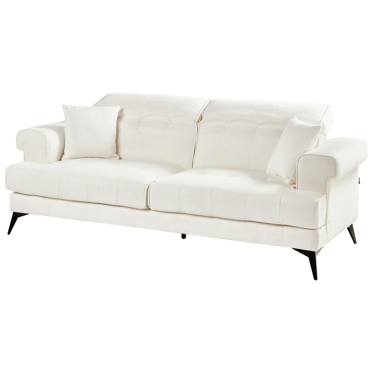 POHOVKA 3-místná Bouclé Bílá Skive - bílá, textil (214/88/85cm) - Beliani