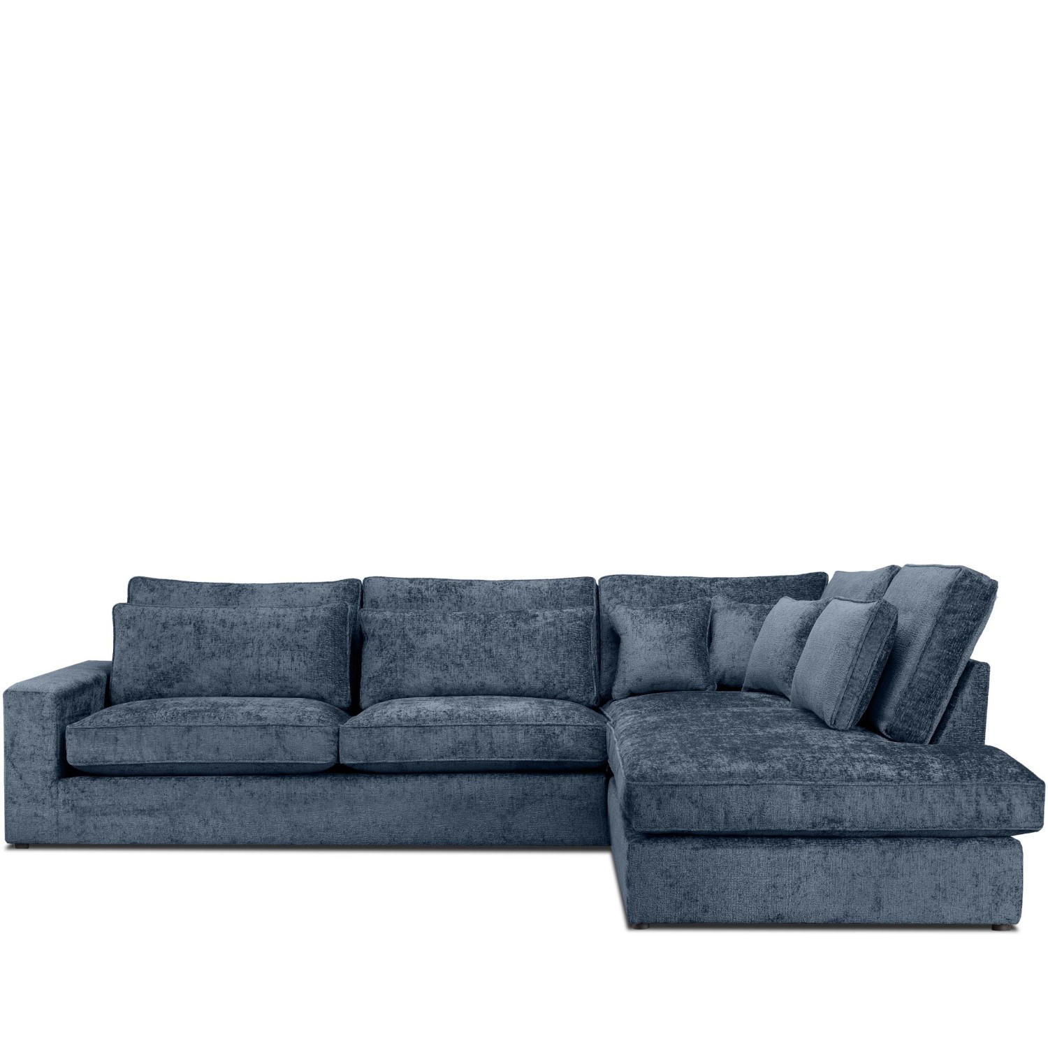 ECKSOFA RECHTS IMPERA Modern 4/5 Sitzer, Dunkelblau - Blau, Textil (314/224cm) - KONSIMO®