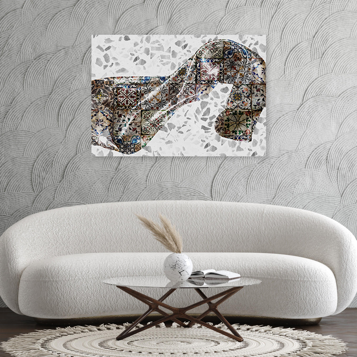 WANDBILD abstrakt 3d - Multicolor, Textil (60/40cm) - Feeby