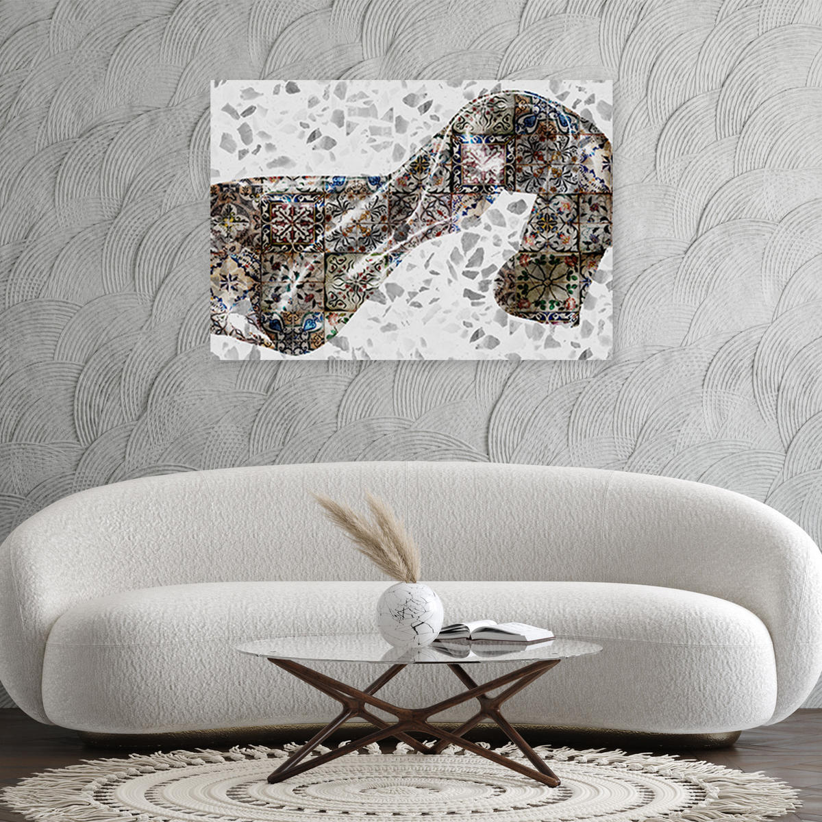 WANDBILD abstrakt 3d - Multicolor, Textil (60/40cm) - Feeby