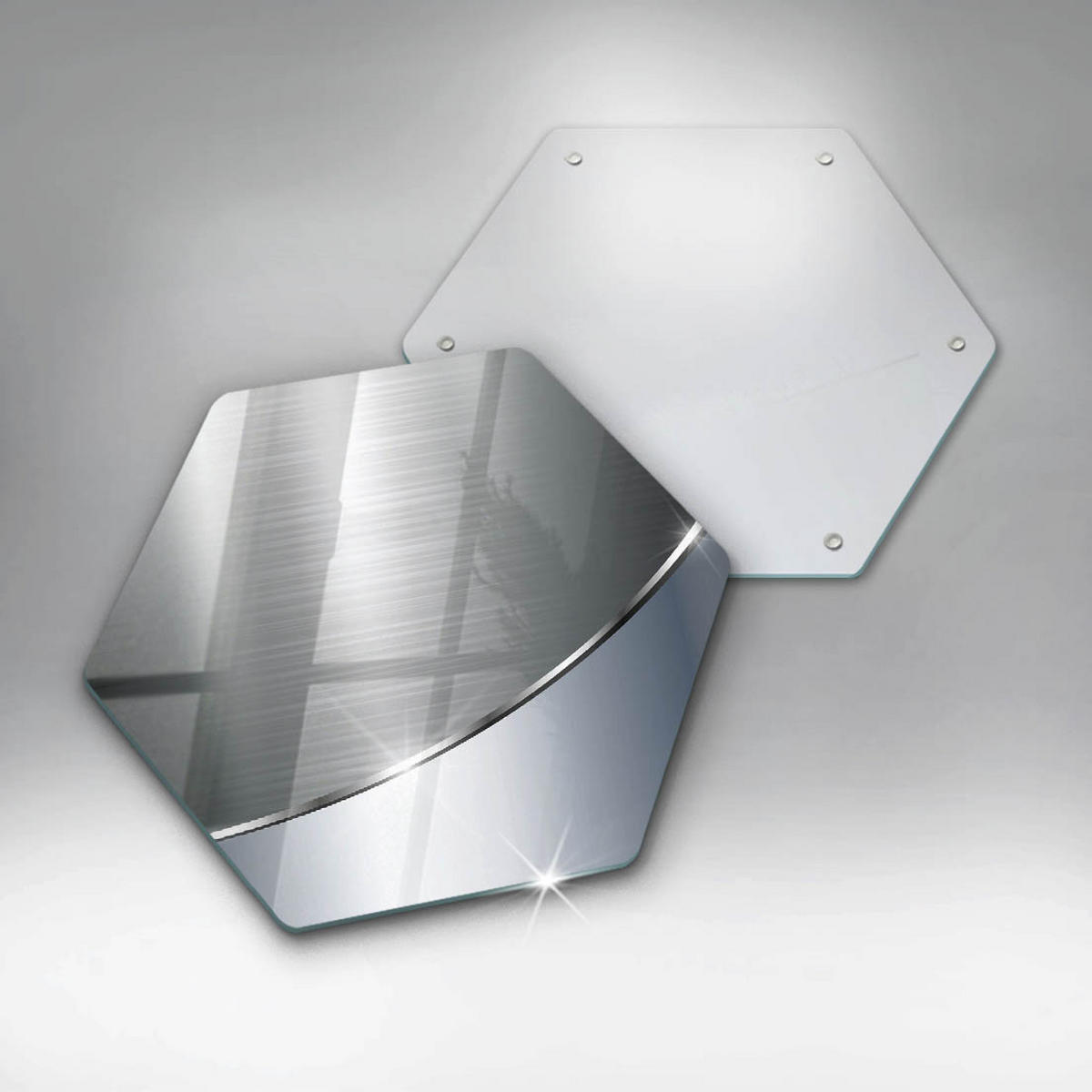 GLASPLATTE 40 cm Metall Muster Abstraktion - Silberfarben, Glas (40/40cm) - Wallfluent