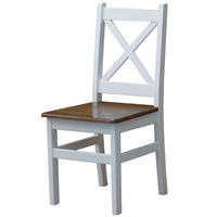 STUHL mit X-Rückenlehne, Weiss/Eiche, 96 x 42 x 42 cm - Eichefarben, Holz (42/96/42cm)