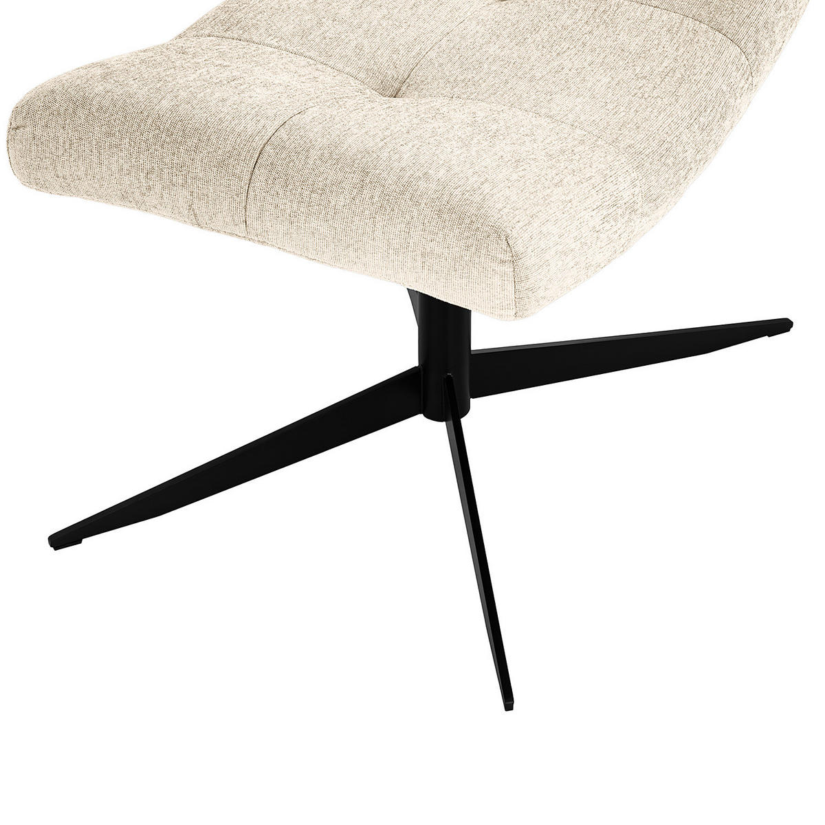 POLSTERHOCKER - Beige/Schwarz, Textil/Metall (67/47/50cm) - home24