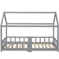 KINDERBETT Grau 207/97/140,5 cm - Grau, Holzwerkstoff/Metall (97/140.5/207cm) - Urban Meuble