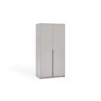 DREHTÜRENSCHRANK Apollonia ohne Spiegel 100x204cm 2-türig, kaschmir, schwarze Griffe - Kaschmir/Schwarz, Kunststoff (58/205/100cm) - Margaret Hadas24