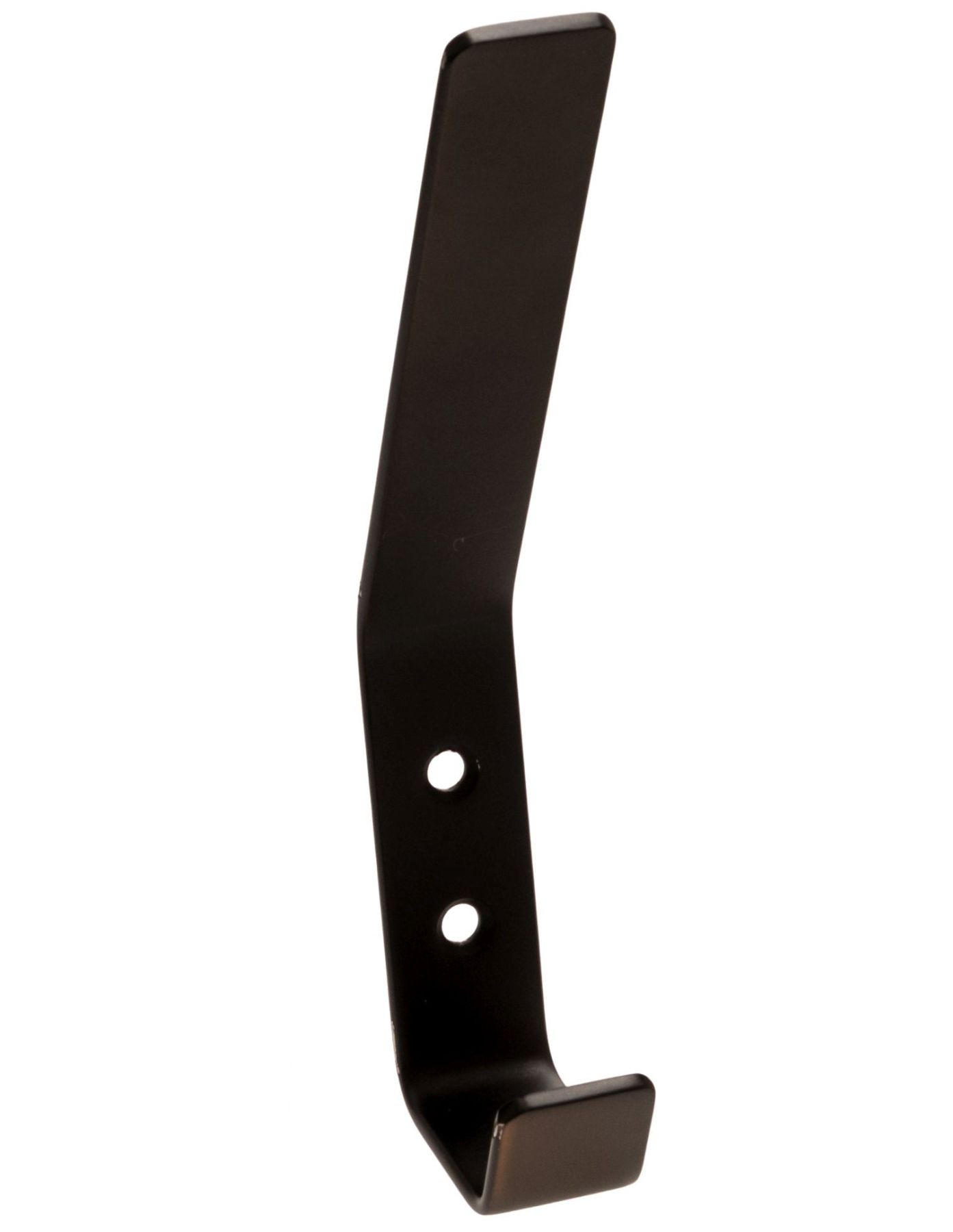 GARDEROBENHAKEN lang Edelstahl Schwarz matt Wandmontage mit 2 Holzschrauben - Schwarz, Metall (2/16/3cm) - Livingpoint24