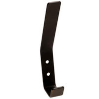 GARDEROBENHAKEN lang Edelstahl Schwarz matt Wandmontage mit 2 Holzschrauben - Schwarz, Metall (2/16/3cm) - Livingpoint24
