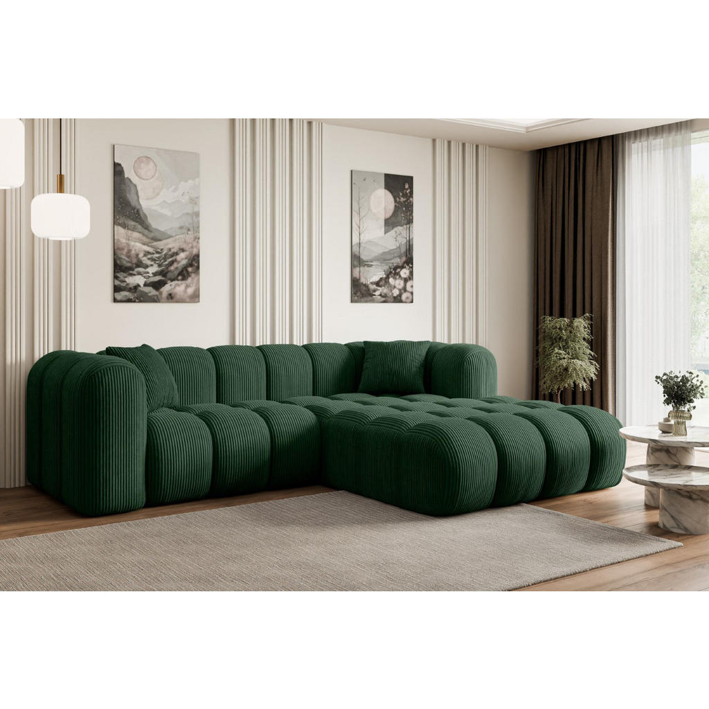 Thumbnail - Altdecor Ecksofa, Grün, Textil, 5-Sitzer, L-Form, Ottomane rechts, 231x173 cm, Wohnzimmer, Sofas & Couches, Wohnlandscha...