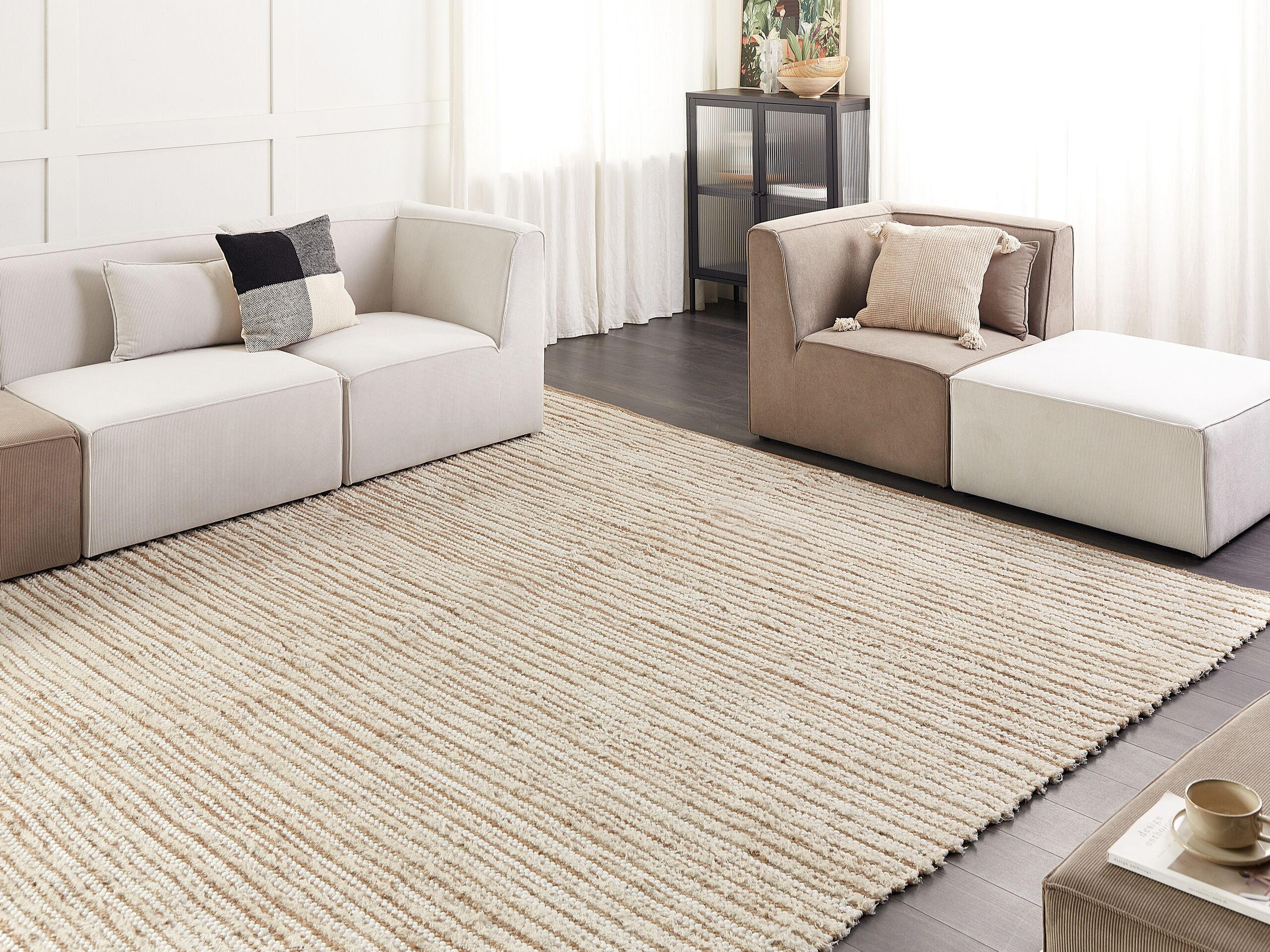 TEPPICH geflochten Barkhan 400/300 cm - Beige, Textil (300/400cm) - Beliani