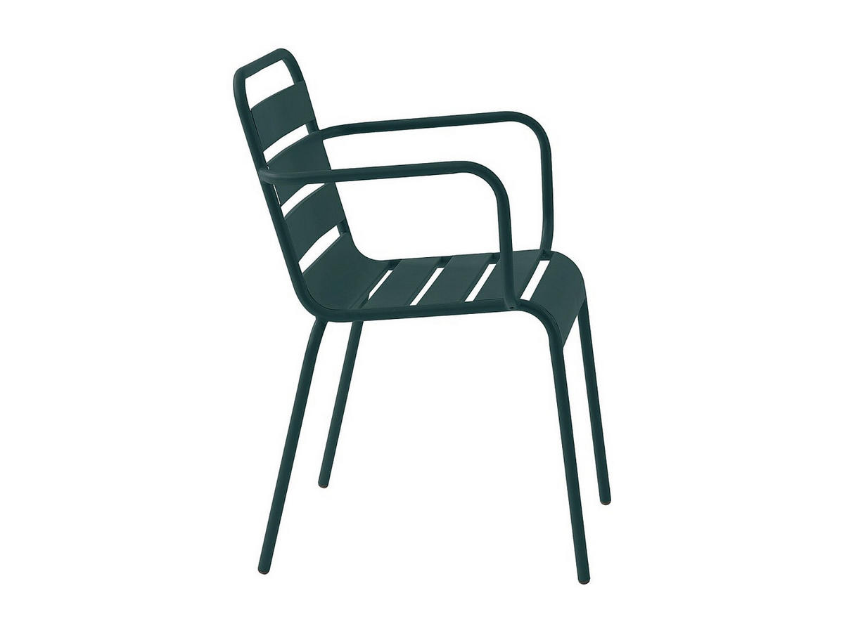 GARTENSESSEL stapelbar 2er-Set - Metall - Tannengrün - MIRMANDE von MYLIA - Grün, Metall (56/79/59cm) - Vente-Unique