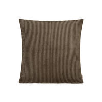 KISSENHÜLLE HYggelig No.2 Block Cord-Samt umbra-braun 50/50 cm - Braun, Textil (50/50cm) - beties Heimtextil
