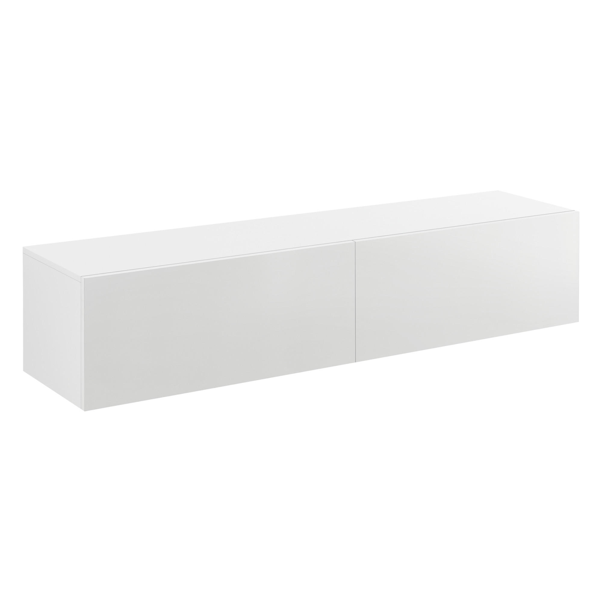 HÄNGELOWBOARD Evaton - Weiß Hochglanz, Holzwerkstoff (140/30/33cm) - [en.casa]