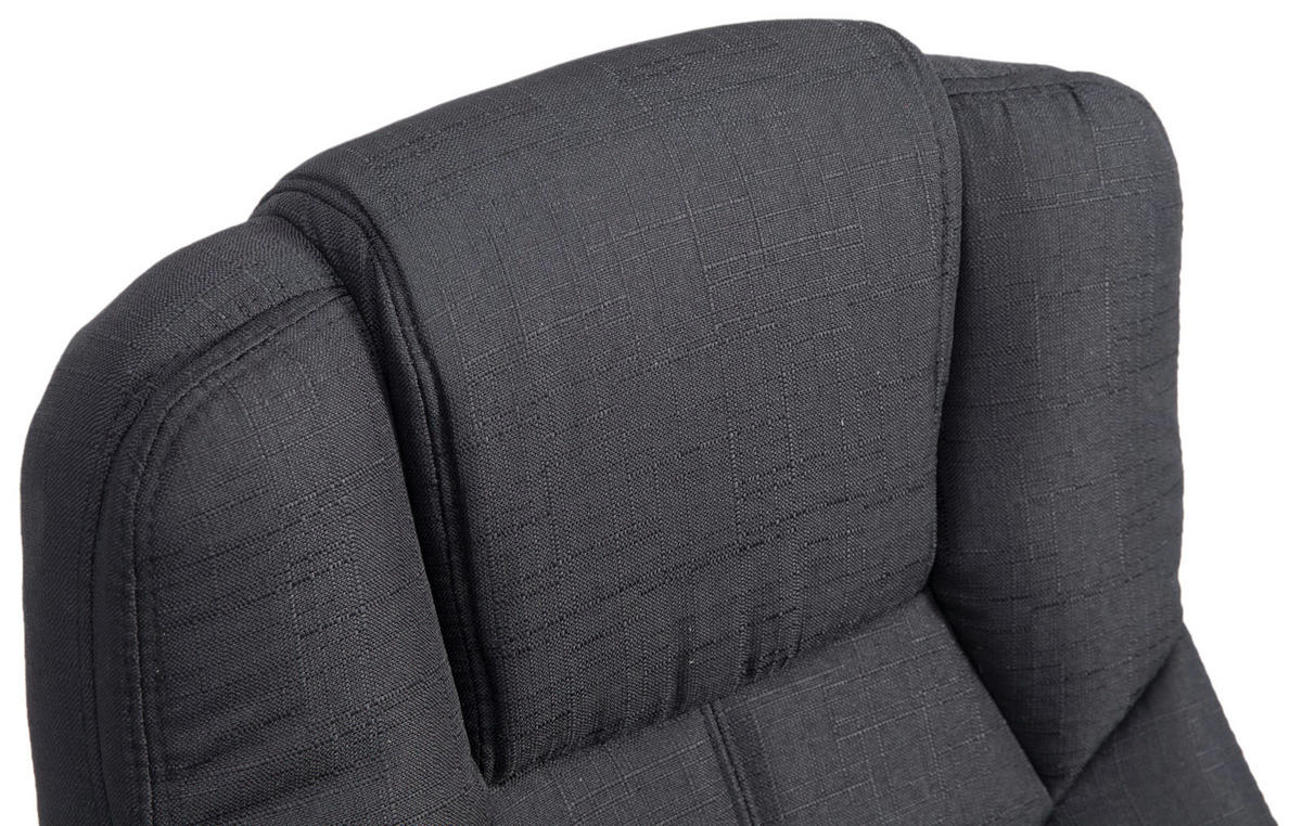 BÜROSTUHL JUBEL Stoff 115x62x70 Schwarz Stoff Metall - Schwarz, Textil/Metall (62/115/70cm) - DELUKE