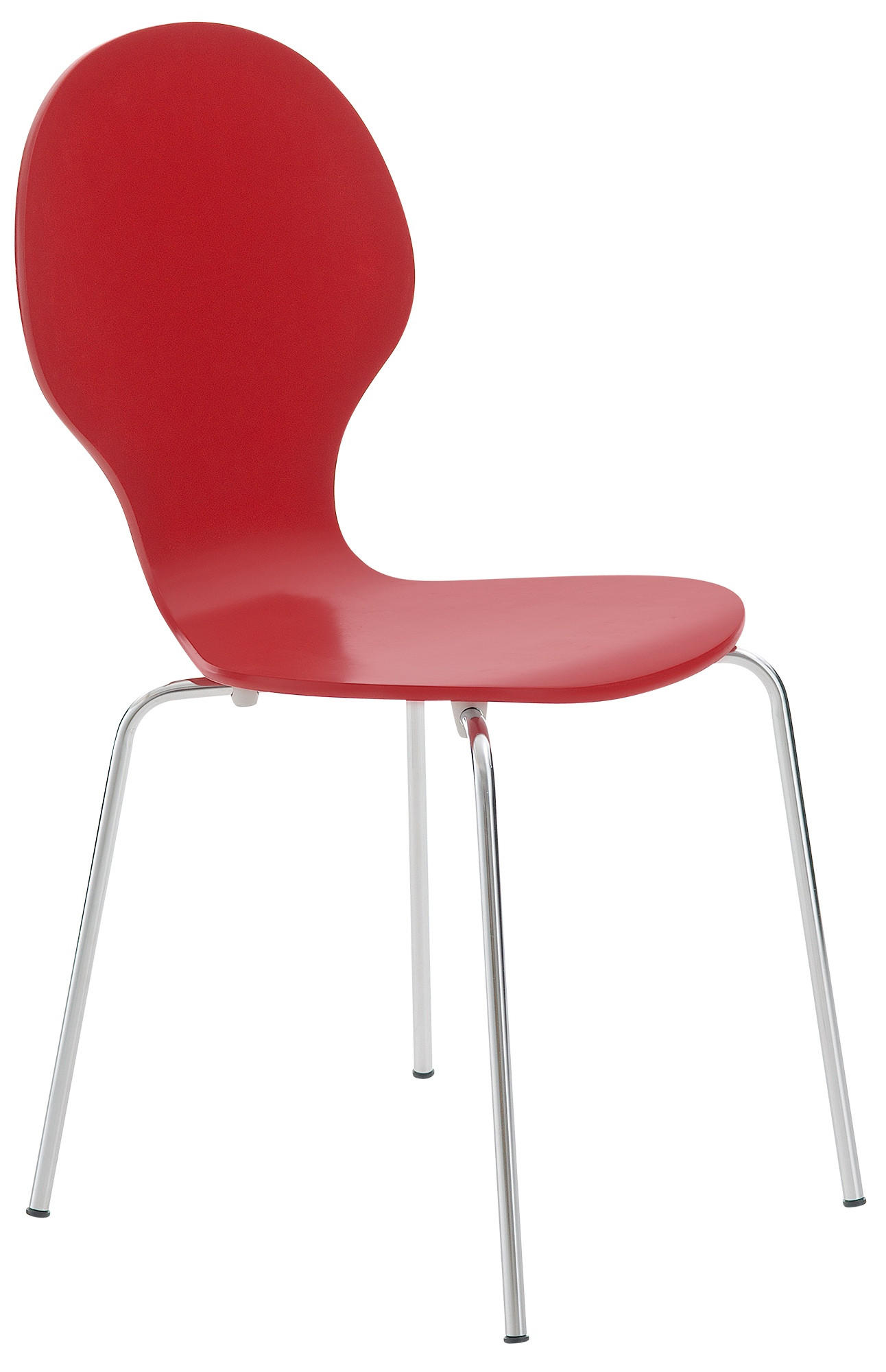 BESUCHERSTUHL Holz rot - Chromfarben/Rot, Holz/Metall (43/86/45cm) - CLP