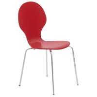 BESUCHERSTUHL Holz rot - Chromfarben/Rot, Holz/Metall (43/86/45cm) - CLP