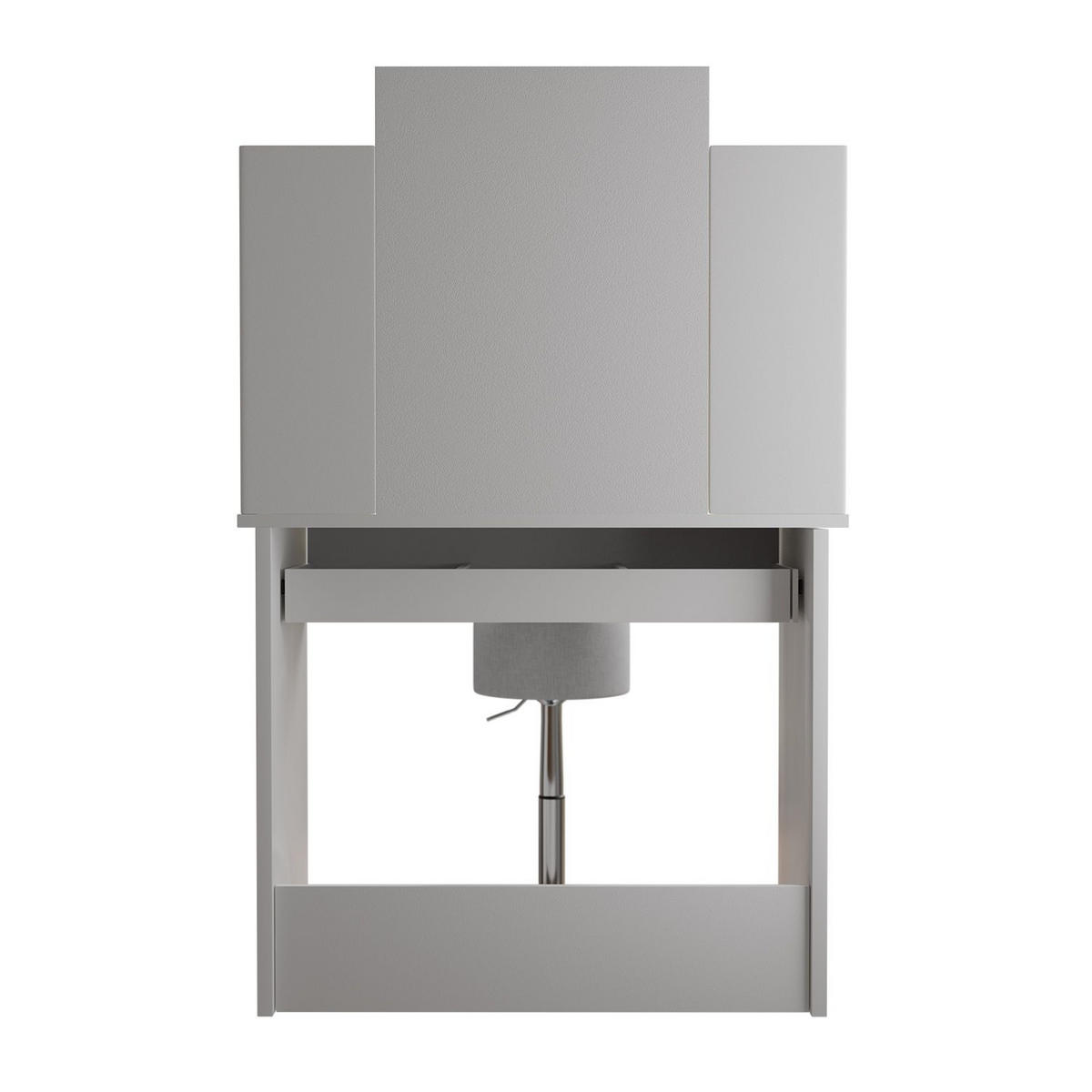 SCHMINKTISCH Zoey LED-Spiegel & Hocker Tonia - Weiß, Holz (40/140/90cm) - Juskys