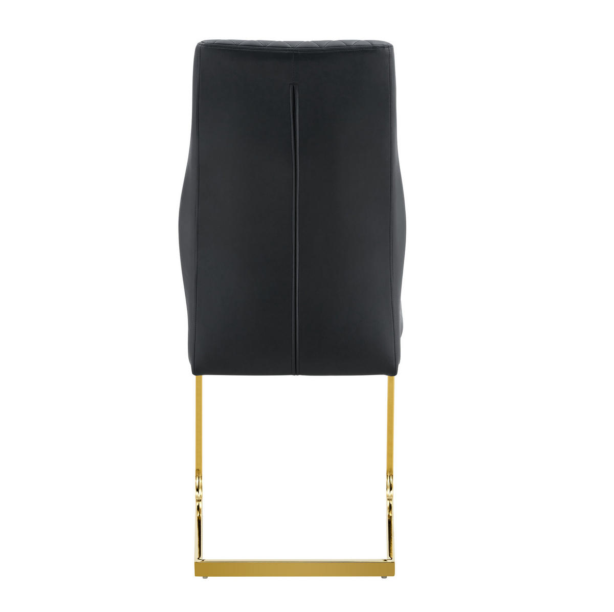 ESSZIMMERSTUHL 2er-Set mit hoher Rückenlehne 100 cm PU-Lederoptik Schwarz Gold - Schwarz, Metall (63/100/43cm) - Meubliv