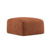 POUF Chenille Stoff Orange - Terracotta/Schwarz, Holzwerkstoff/Kunststoff (65/40/65cm) - Makamii