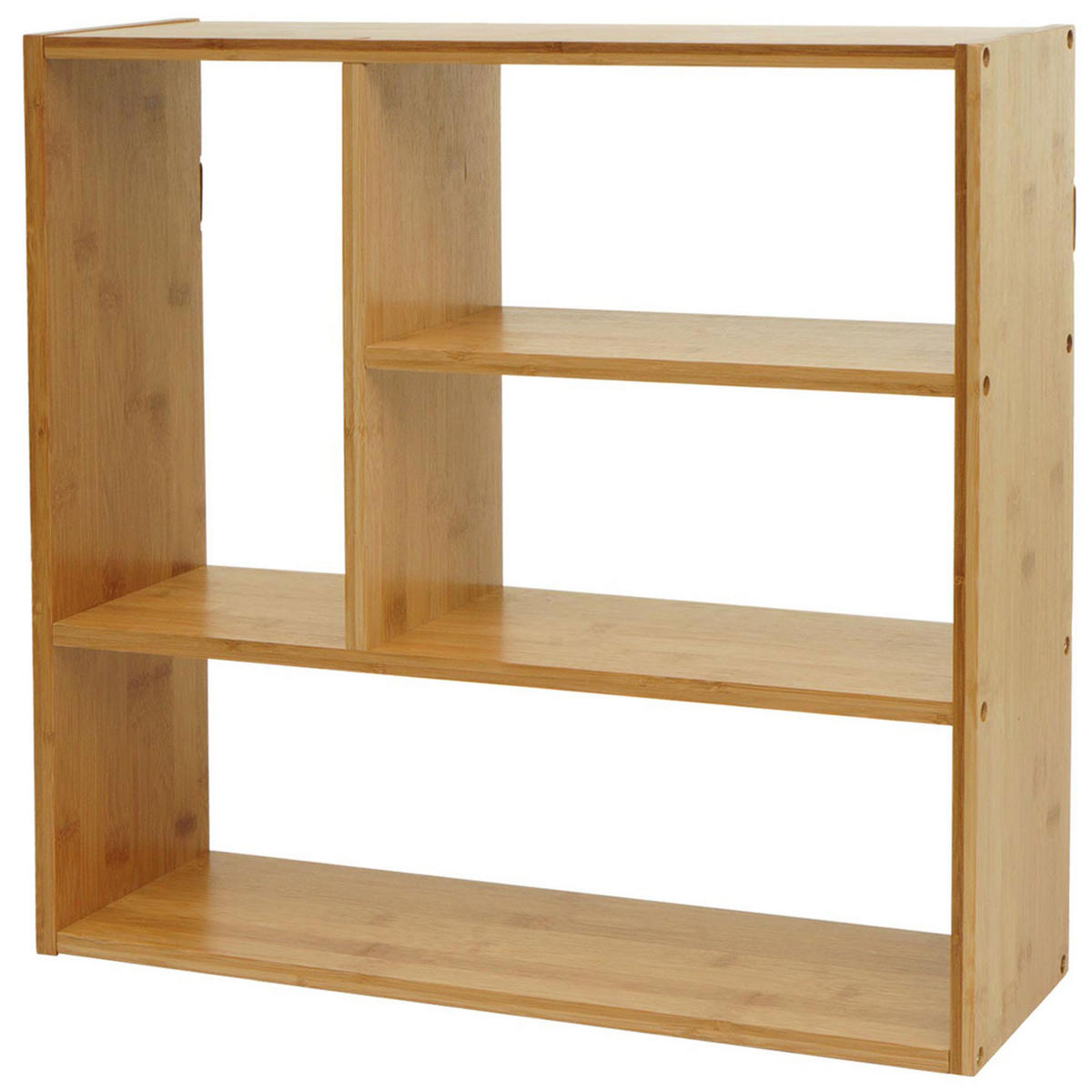 WANDREGAL 50x50x15cm mit 4 Fächern Bambus - Naturfarben, Holz (50/50/15cm) - BERLINLODGE