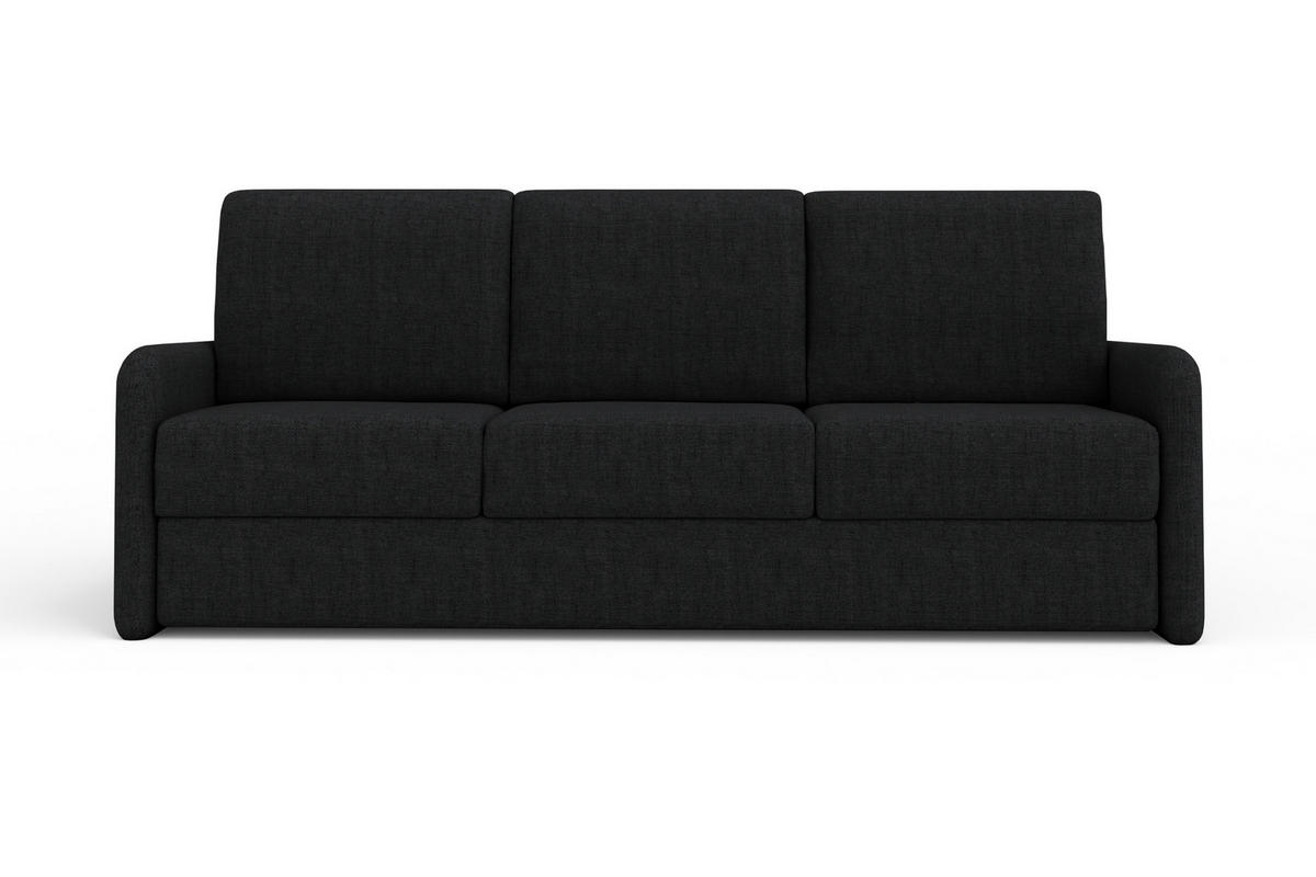 3-SITZER SOFA BIANCO 215 cm breit in Stoff Schwarz - Schwarz, Holzwerkstoff/Textil (215/90/92cm) - Deine Möbel 24