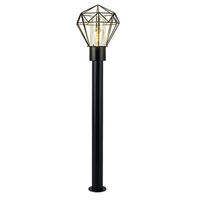 STEHLEUCHTE Edelstahl Schwarz Gitter - Schwarz, Metall (22.5/25.5/100cm) - Globo Lighting
