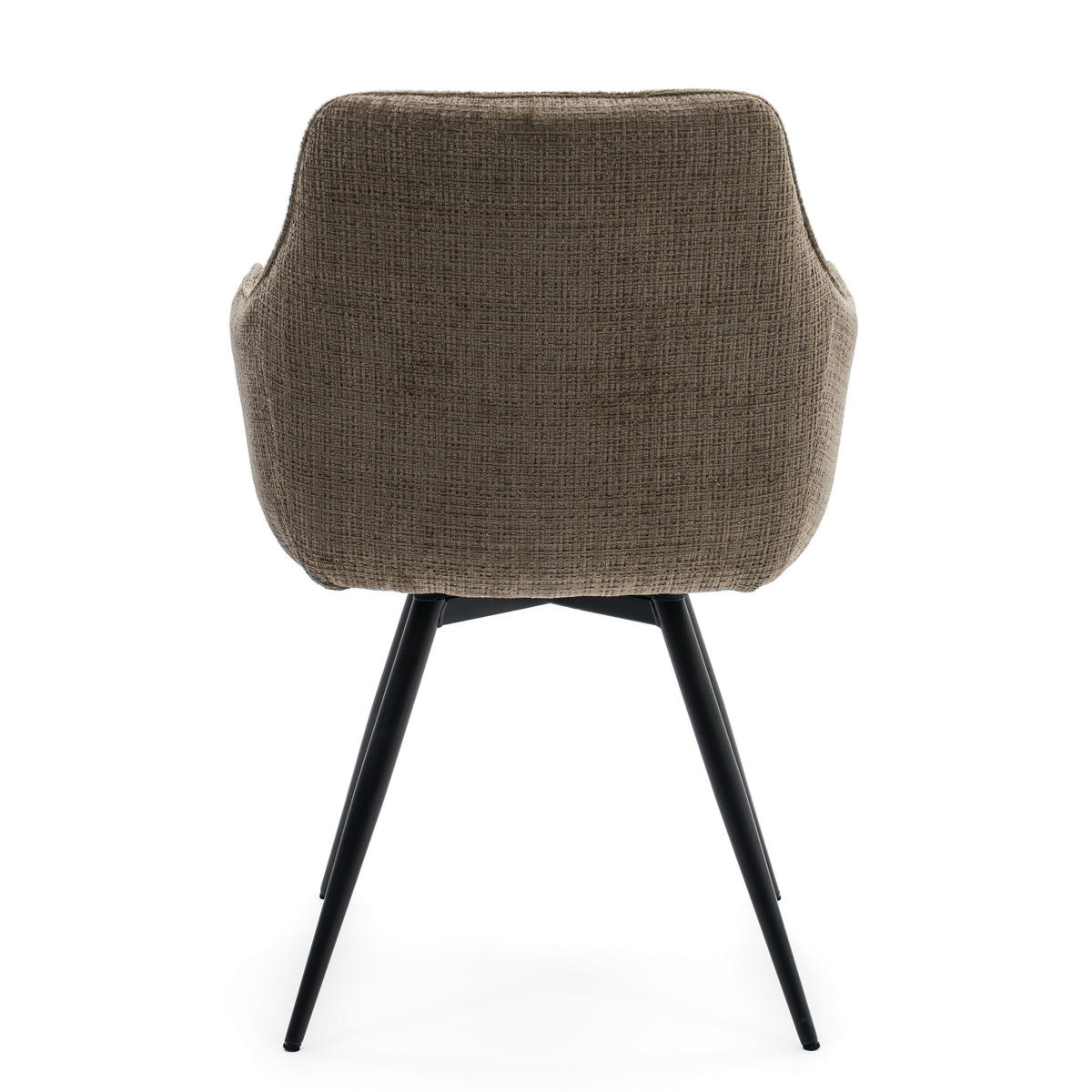 STUHL QUATTRO drehbar gepolsterter mit Steppung - braun - Chenille - Schwarz/Braun, Textil/Metall (58/86/60cm) - NEW HOME