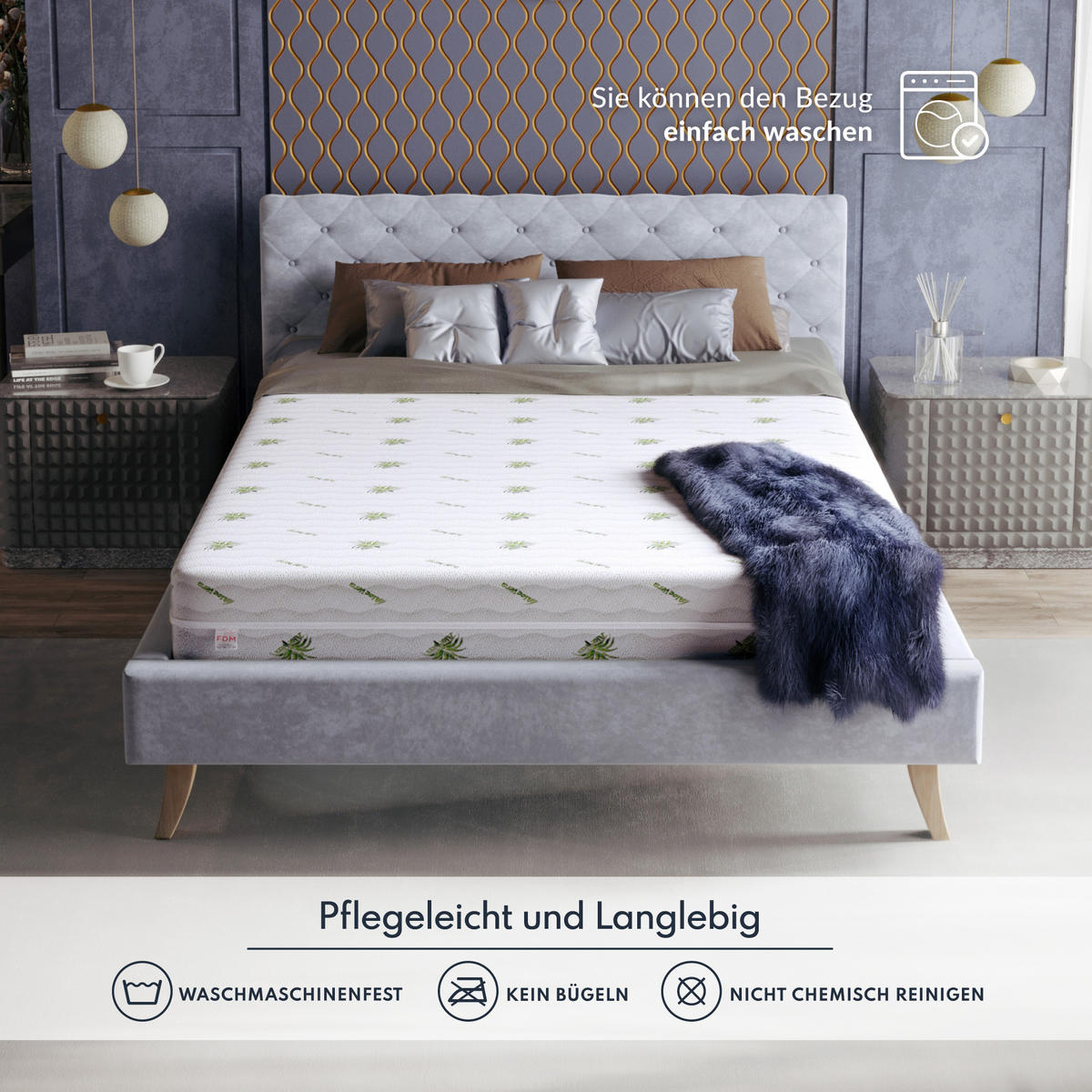 TASCHENFEDERKERNMATRATZE Paloma - Weiß, Textil (180/200cm) - FDM