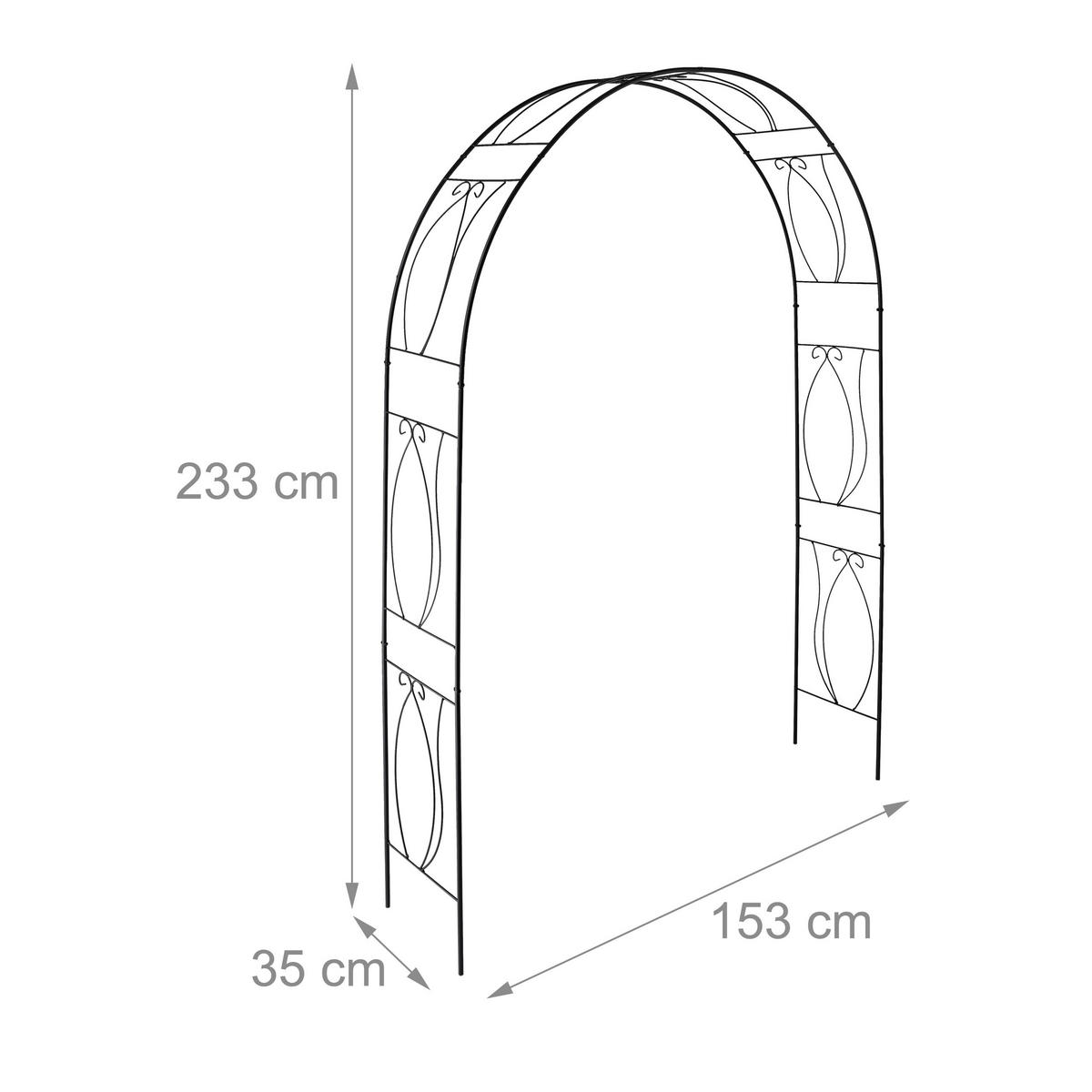 ROSENBOGEN - Schwarz, Metall (153/233/35cm) - Relaxdays