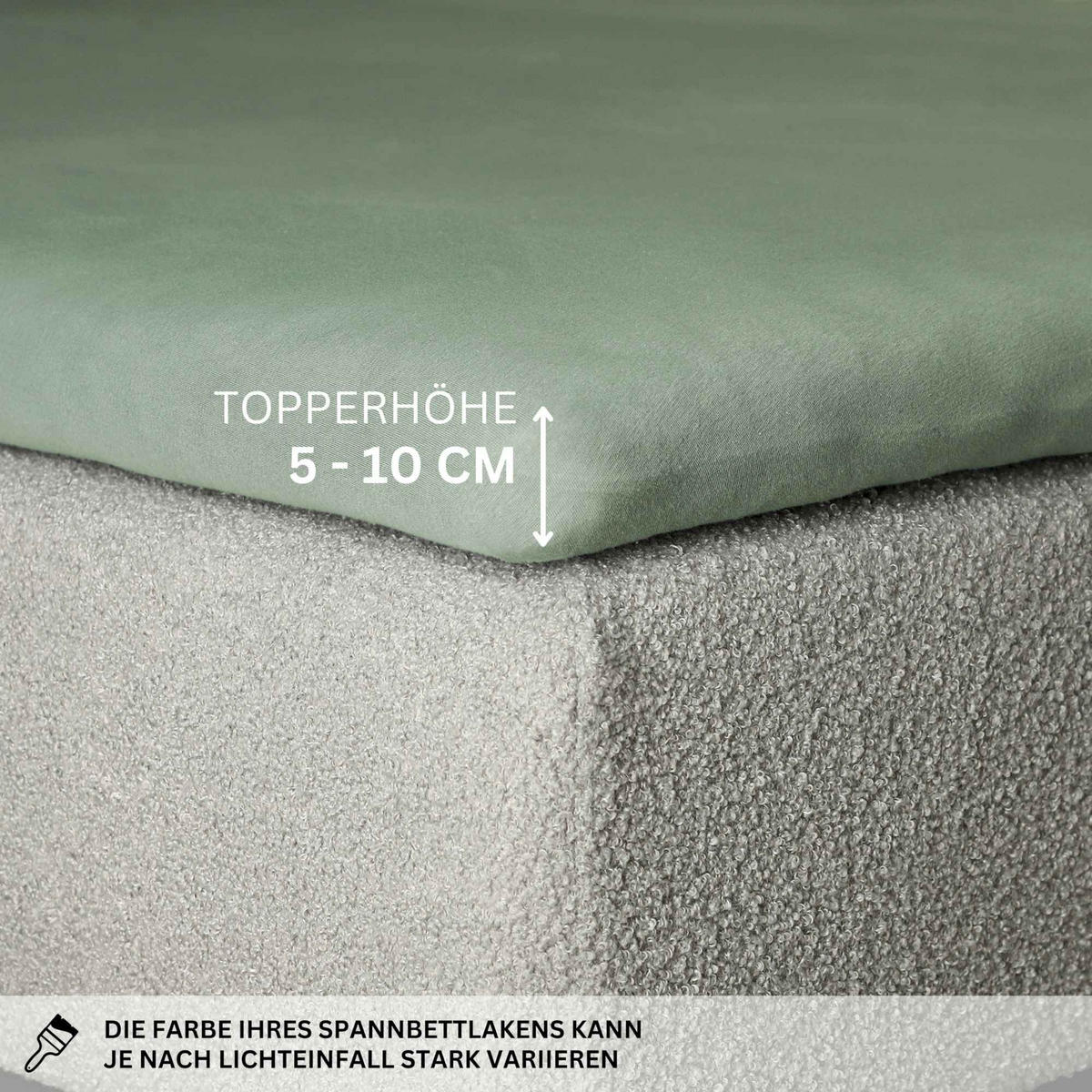 TOPPER SPANNBETTLAKEN BASIC - Salbeigrün, Textil (180/200cm) - Schöner Wohnen