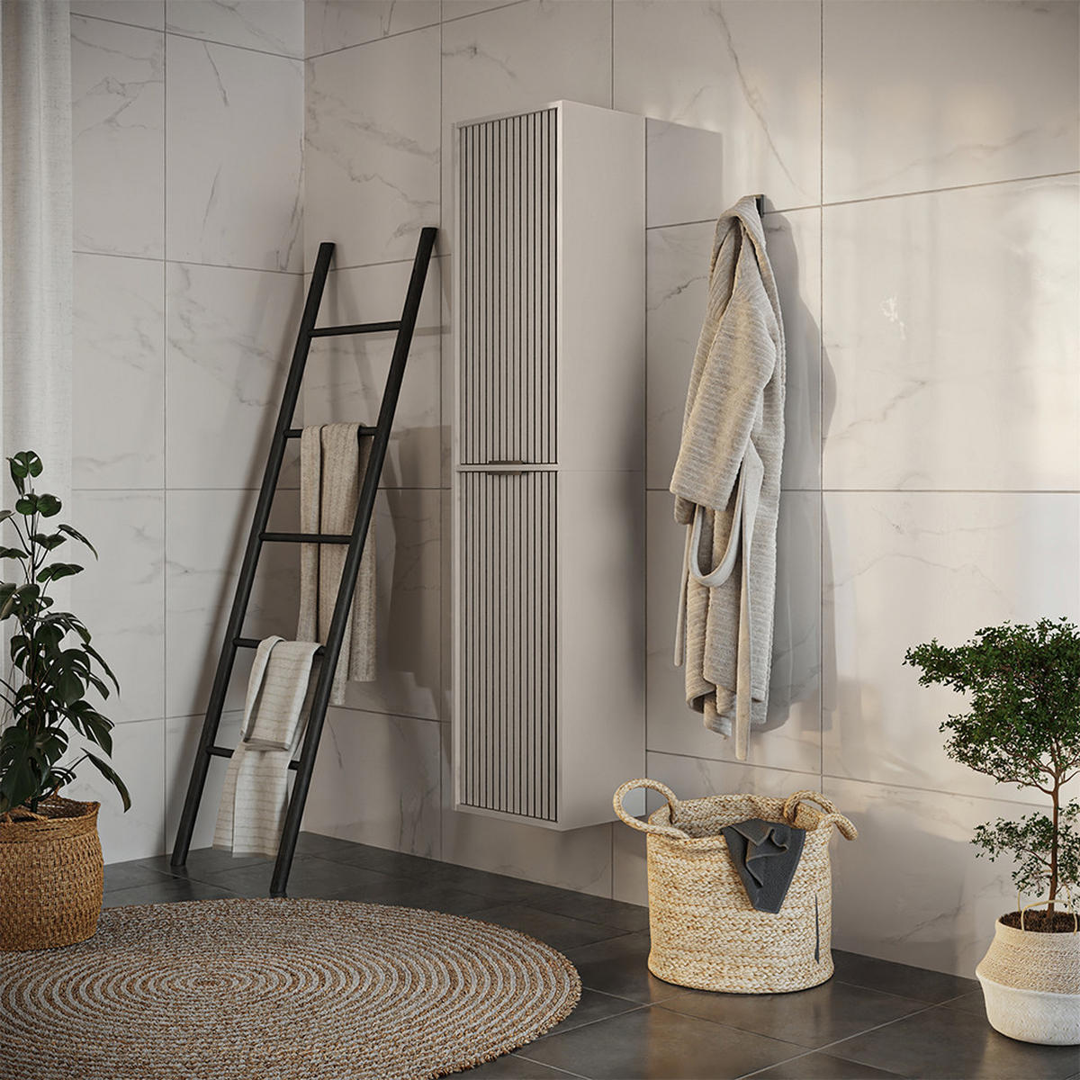 HOCHSCHRANK Ruford Cashmere 40 x 176 cm mit 2 Türen - Kaschmir, Holzwerkstoff (40/176/30cm) - Vicco