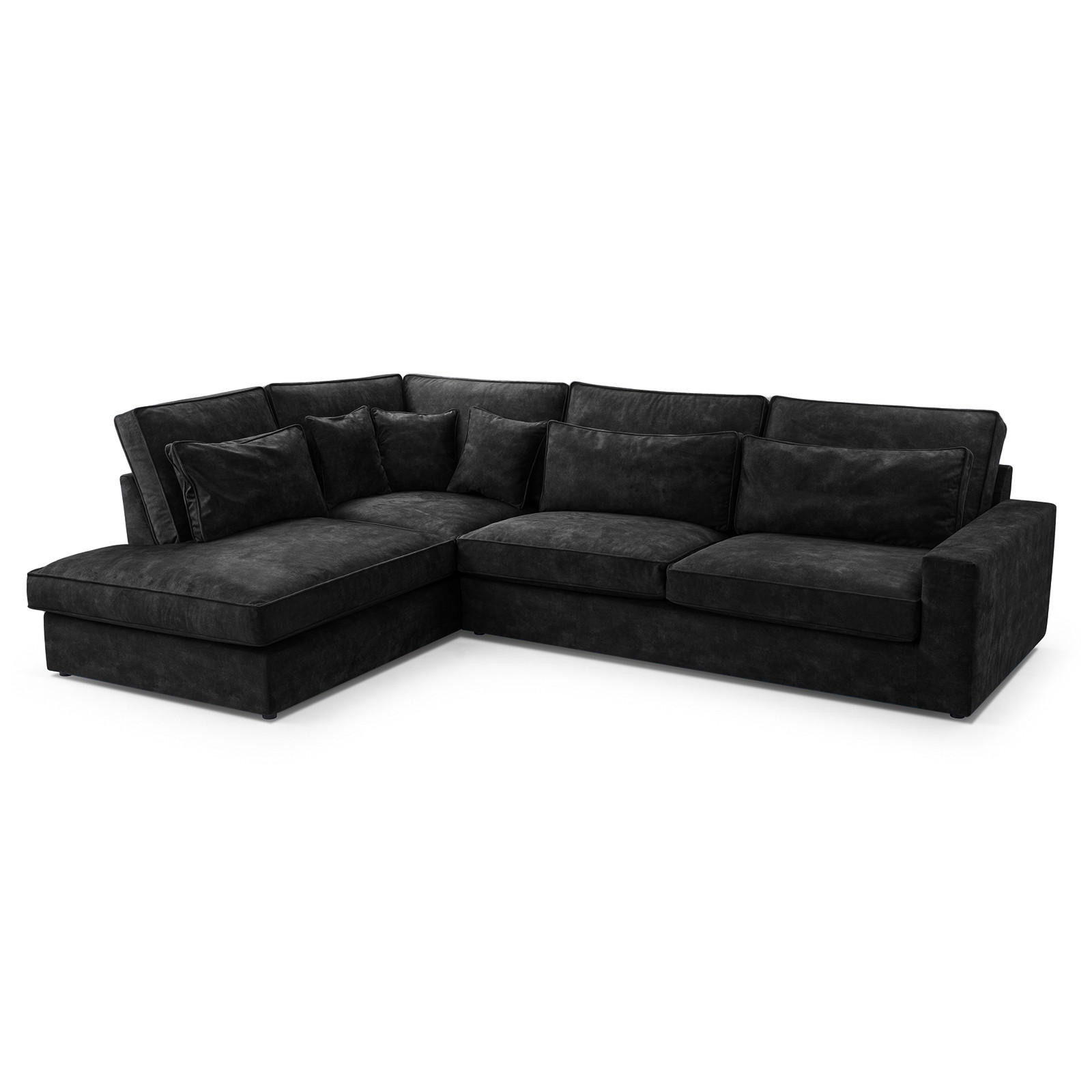 ECKSOFA Eckcouch Monica L-form, Dunkelgrau - Dunkelgrau, Textil (224/314cm) - Fedve
