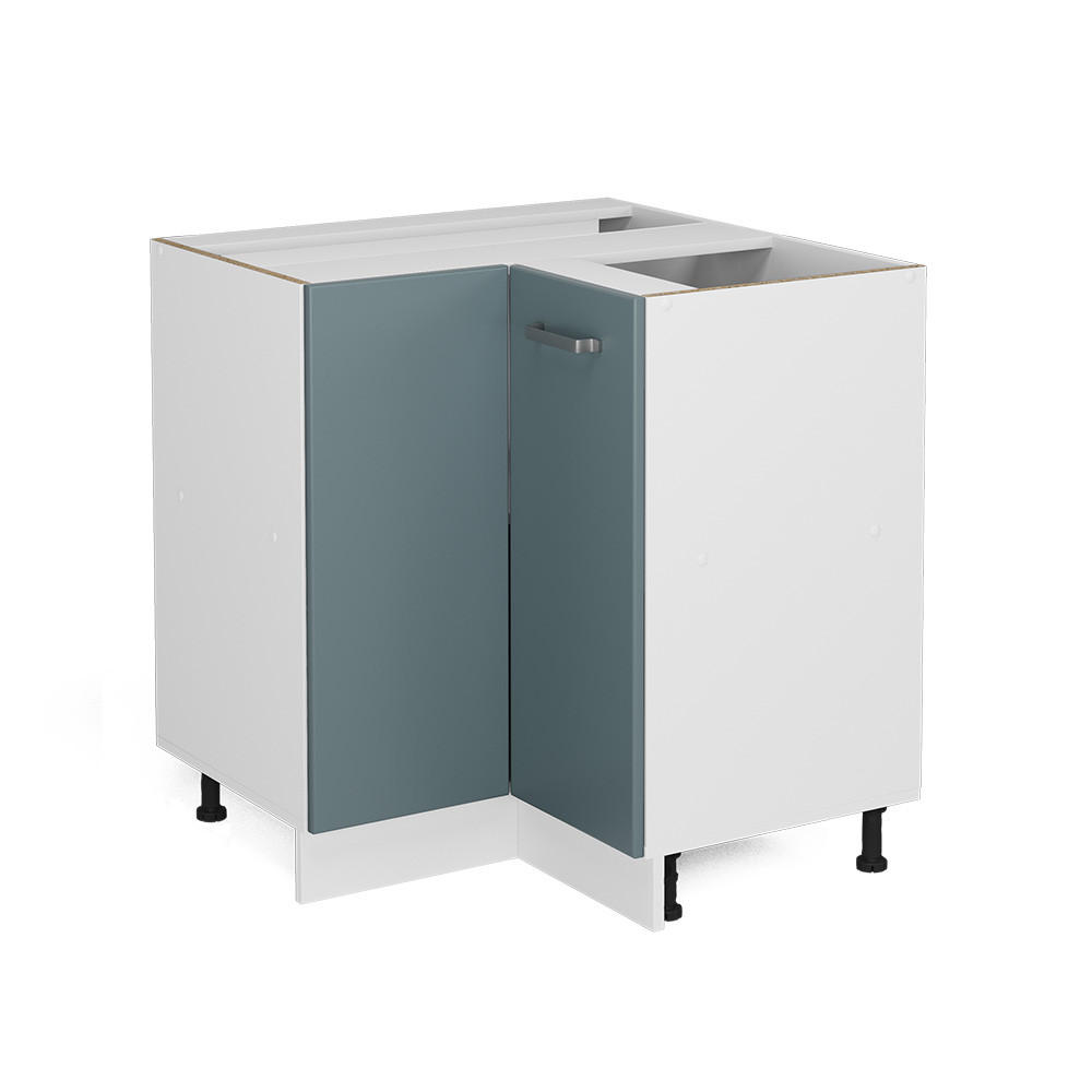ECKSCHRANK FÜR HAUSRAT R-Line Blau-Grau 75.6 cm mit Tür, ohne Arbeitsplatte - Blaugrau/Weiß, Holzwerkstoff (75.6/81.6/46cm) - Vicco