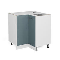ECKSCHRANK FÜR HAUSRAT R-Line Blau-Grau 75.6 cm mit Tür, ohne Arbeitsplatte - Blaugrau/Weiß, Holzwerkstoff (75.6/81.6/46cm) - Vicco