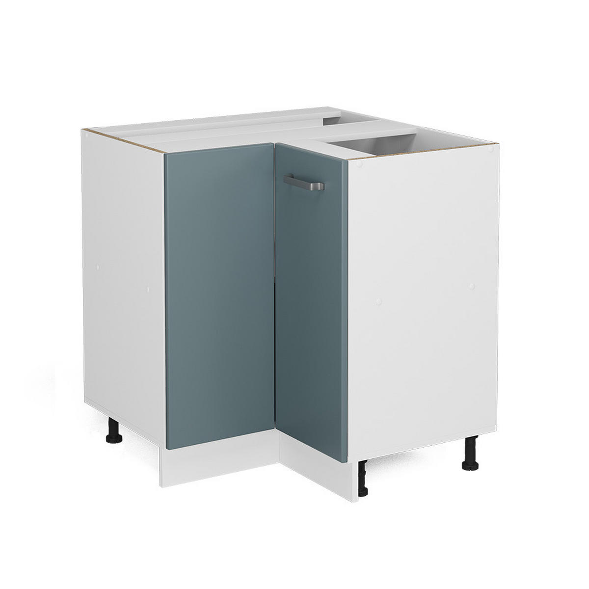 ECKSCHRANK FÜR HAUSRAT R-Line Blau-Grau 75.6 cm mit Tür, ohne Arbeitsplatte - Blaugrau/Weiß, Holzwerkstoff (75.6/81.6/46cm) - Vicco
