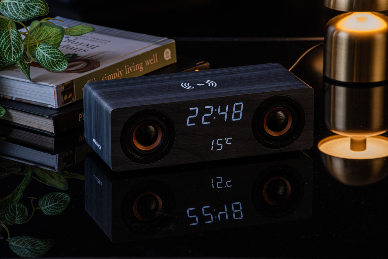 Thumbnail - Karlsson Wecker, Schwarz, Holz, 10x8x25 cm, CE, Dekoration, Uhren, Wecker