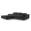 ECKSOFA NOLA Anthrazit L - Links Cord - Anthrazit/Schwarz, Textil/Metall (280/203cm) - Luxkor24