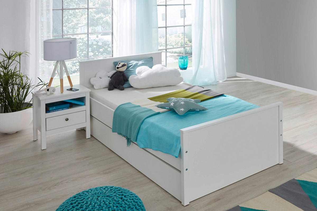 BETTSCHUBLADE FARGE passt zu jedem Stil, weiß - Weiß, Holz - KONSIMO®