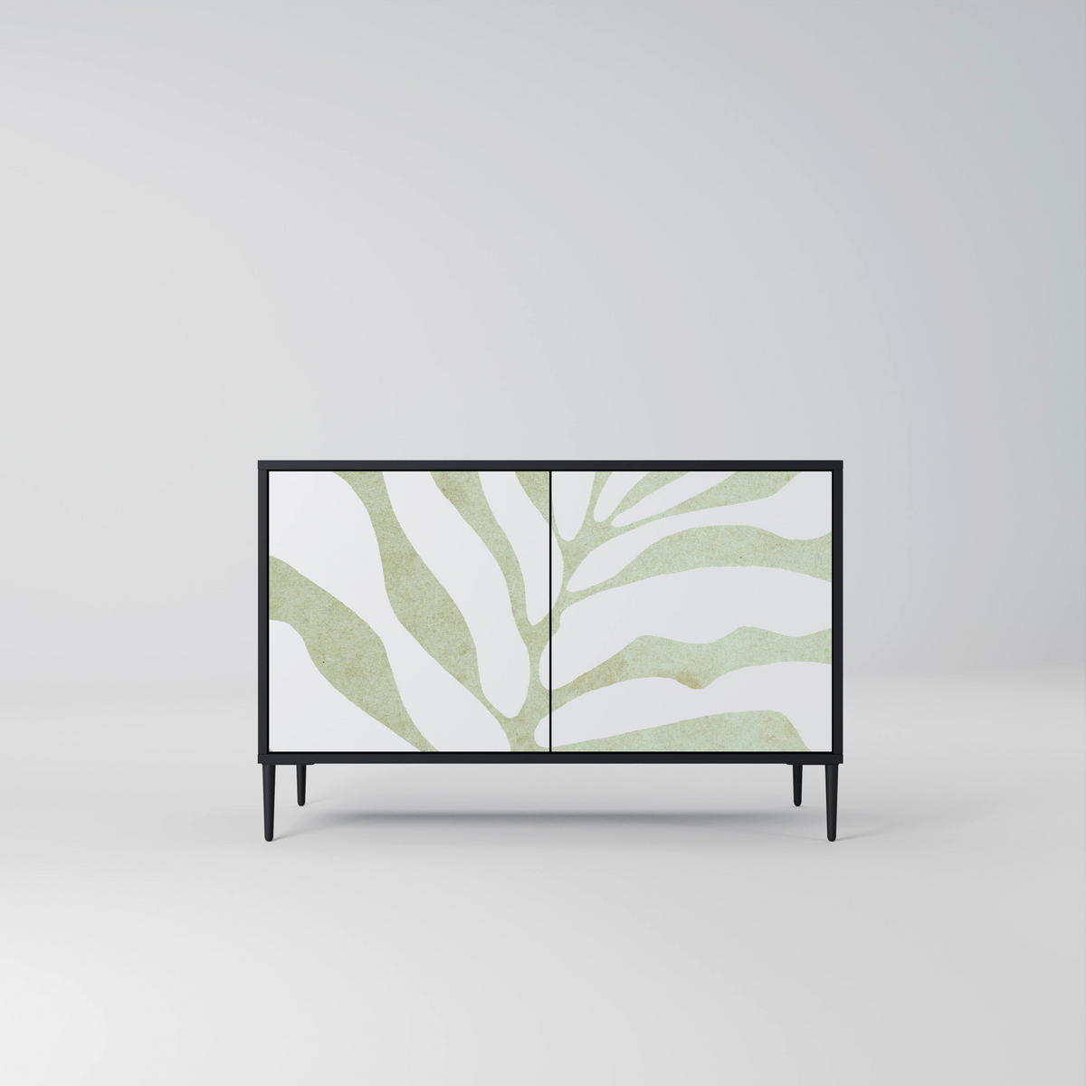 SIDEBOARD BOTANICAL SPARK, Eicheneffekt, 111x42x77,5 cm, 2 Türen - Eichefarben/Buchefarben, Holzwerkstoff/Buchenholz (111/77.5/42cm) - SpaceRebels