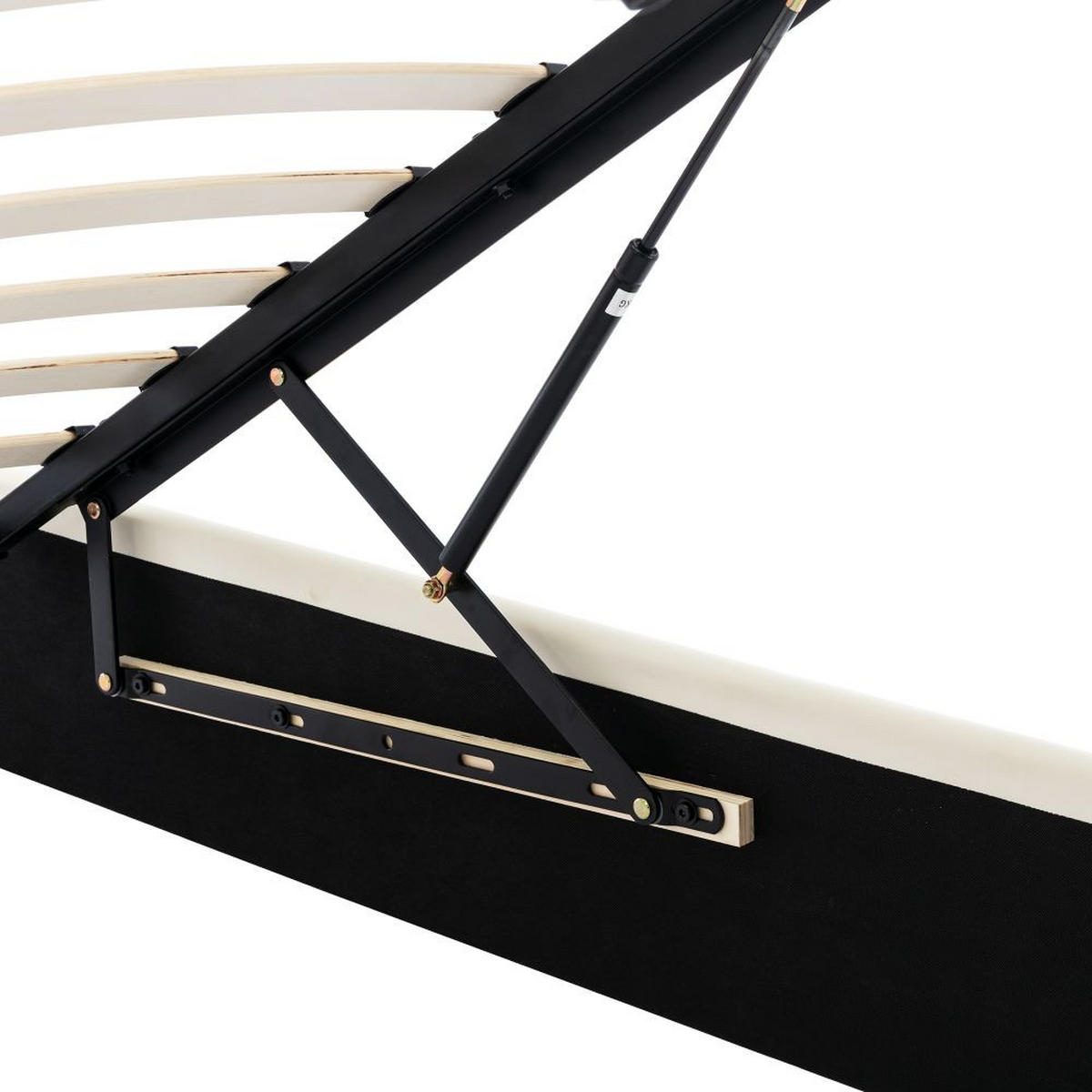 POLSTERBETT 160/200 cm in Cremefarben PU mit Lattenrost - Weiß, Holz/Textil (160/200cm) - KOMHTOM