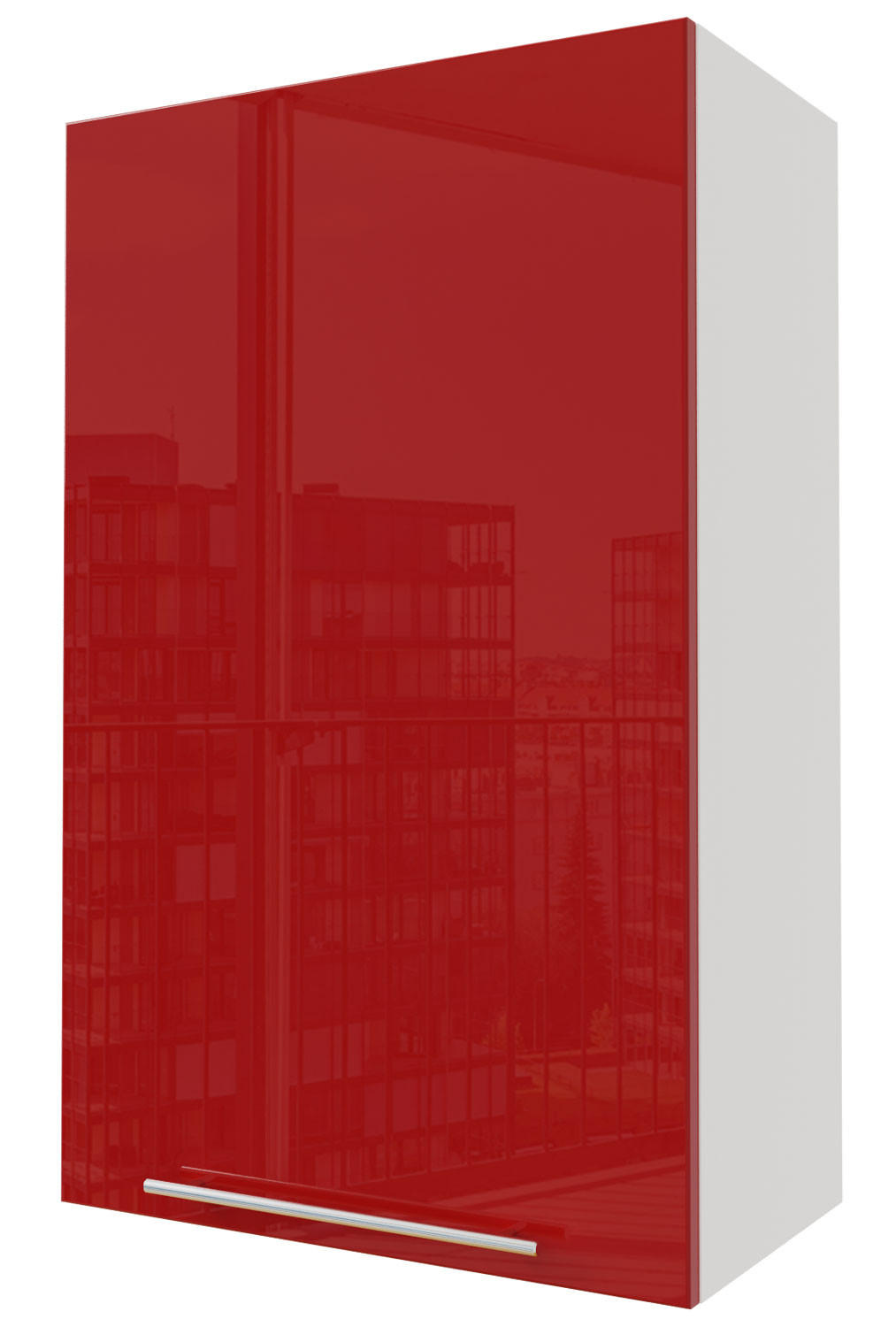 Feldmann-Wohnen Hängeschrank Rot, Weiß 60x96x32.5 cm