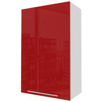 HÄNGESCHRANK Brerra W4/60/1 Weiß / RAL 3002 karminrot Hochglanz 60 / 32,5 / 96cm - Rot/Weiß, Holz/Holzwerkstoff (60/96/32.5cm) - Feldmann-Wohnen