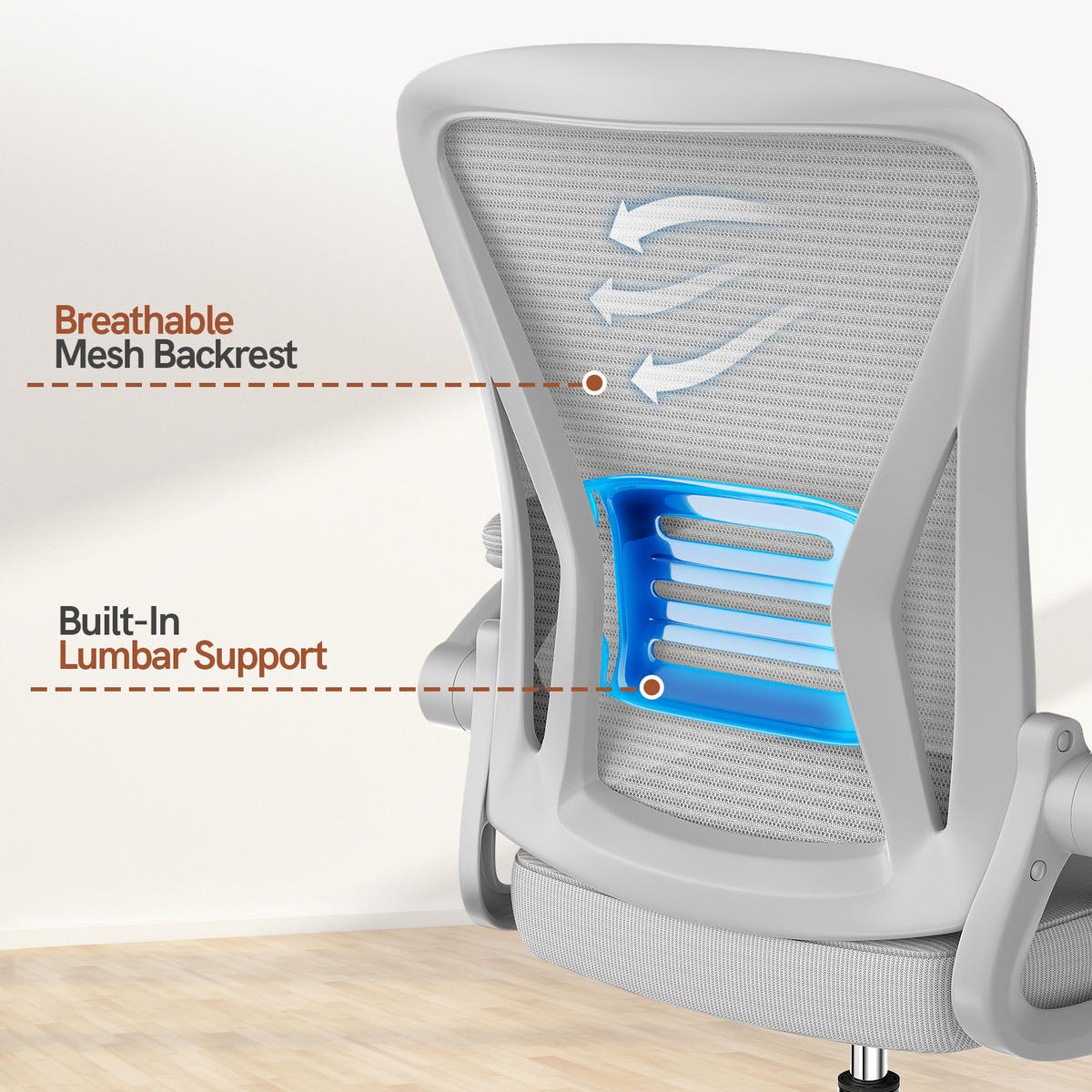 DREHSTUHL Netzbespannung Sitzkomfort Grau - Grau, Metall (23/52/62cm) - Rattrix