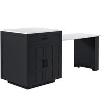 BARTISCH DE-41230 133-202/70/93,5 cm mit ausziehbarer Tischplatte und Stauraum Schwarz - Schwarz, Holzwerkstoff (133/93.5/70cm) - ComfortXL