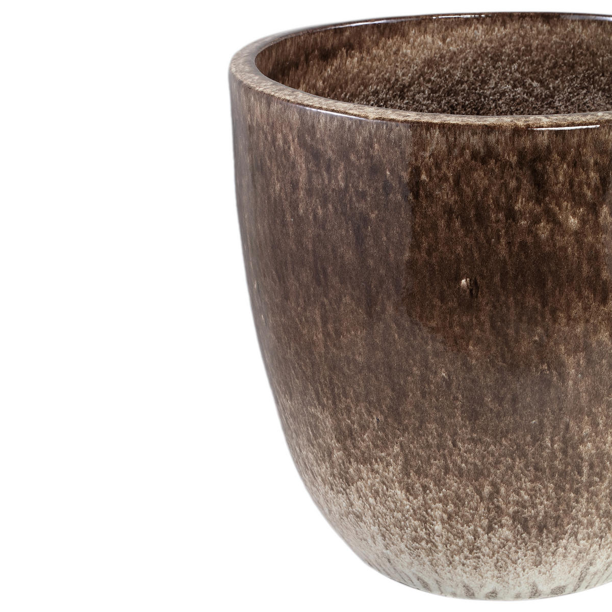 TOPF Aleix Braun 53/53/52cm 4er-Set - Braun, Keramik (52cm) - PTMD Collection